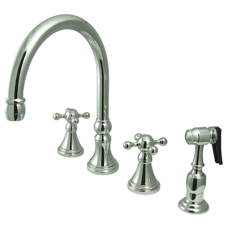 Kingston Brass Widespread Kitchen Faucet, Polished Chrome KS2791KXBS